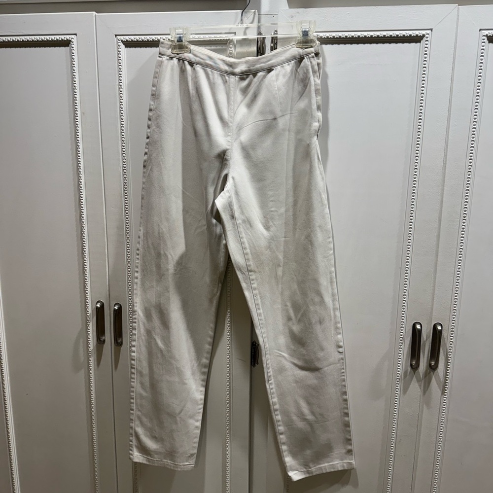Ann Taylor Stretch Cotton Pants - Cream